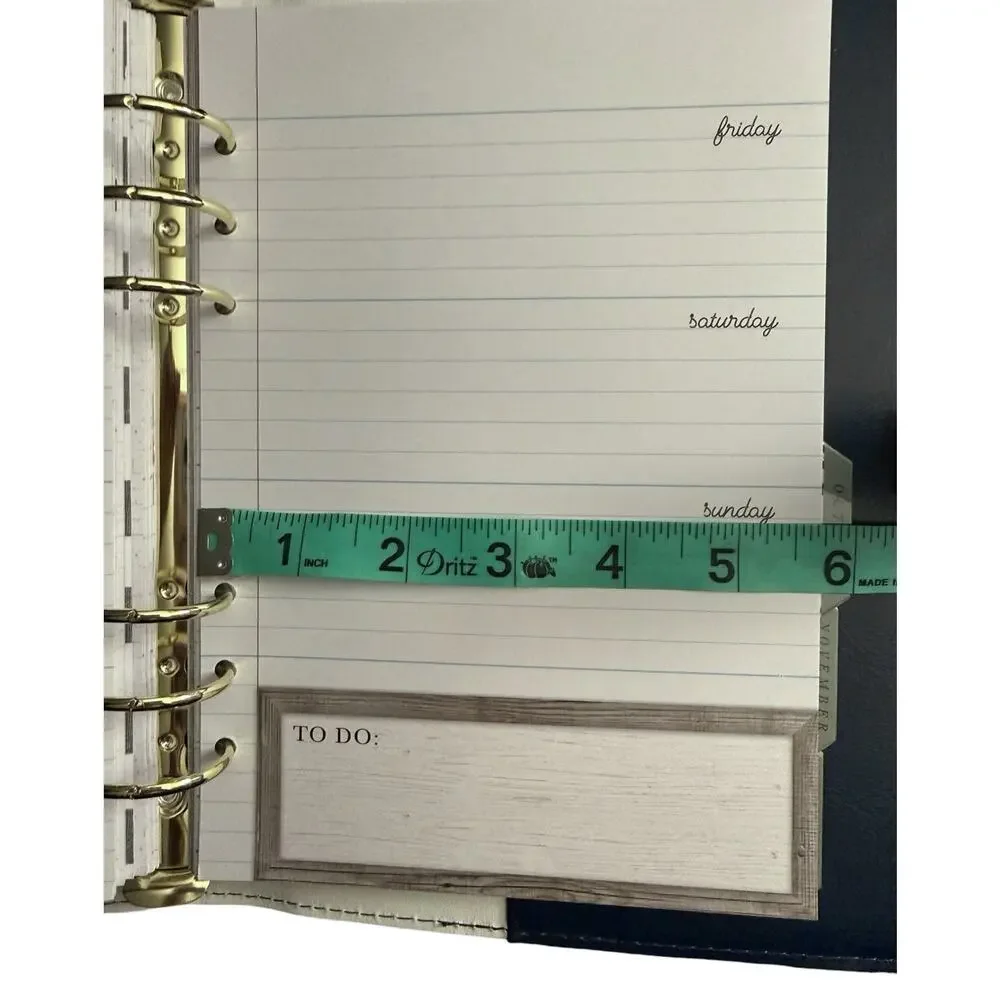 The Paper Studio Agenda 52 Navy Blue White Planner 6 Ring 7.5